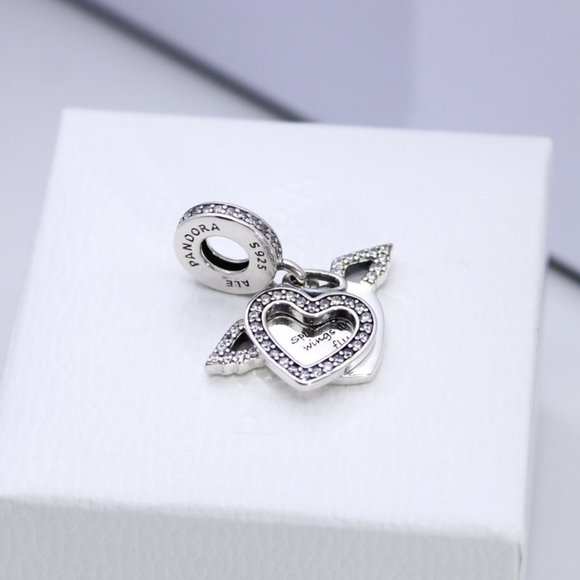 Pandora Angel of Love CZ Dangle Charm Sterling silver Moments Pendant - Picture 5 of 5